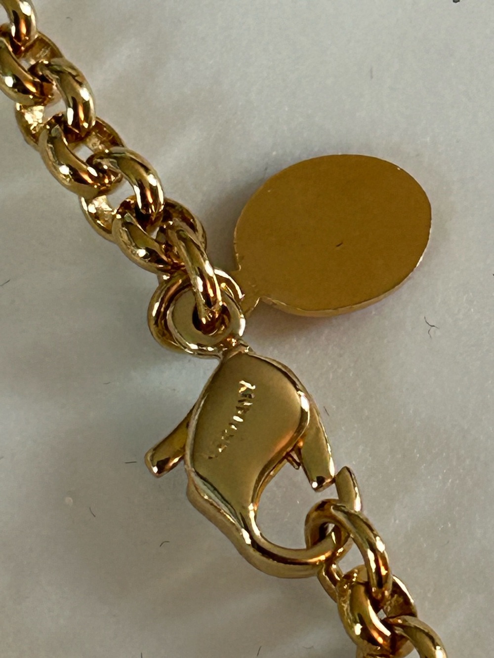 Authentic Christian Dior Gold Chain Necklace with Silver Crystal Fox Pendant - Picture 3 of 5
